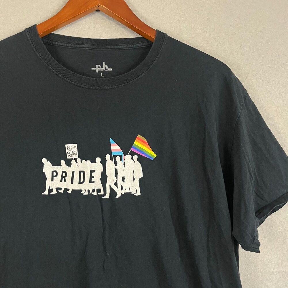 The Phluid Project "Break The Binary" Pride T-Shirt‎ Black Size LG Pride Month